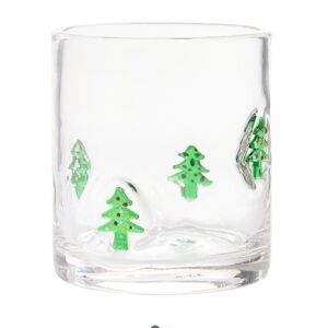 🌲4 Christmas Tree Double Old Fashioned Glass
Drinking Glasses set  of 4